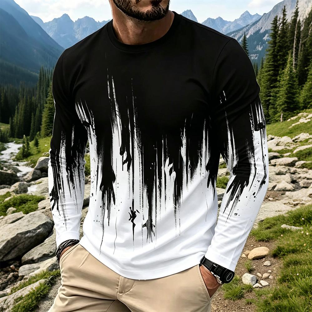 Fashion Streetwear - Мужская футболка с длинным рукавом и