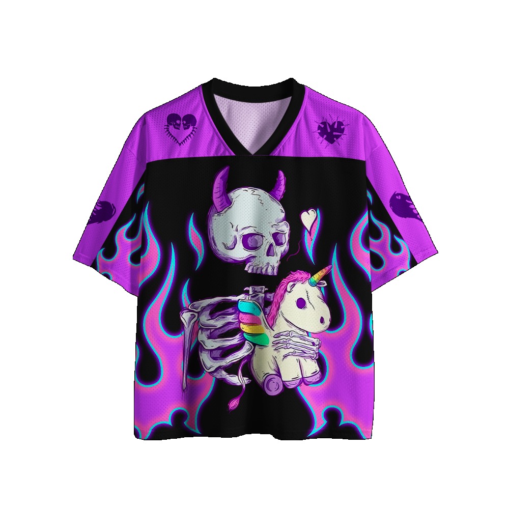 Street Fashion Jersey - Готическая футбольная футболка с винтажным принтом,