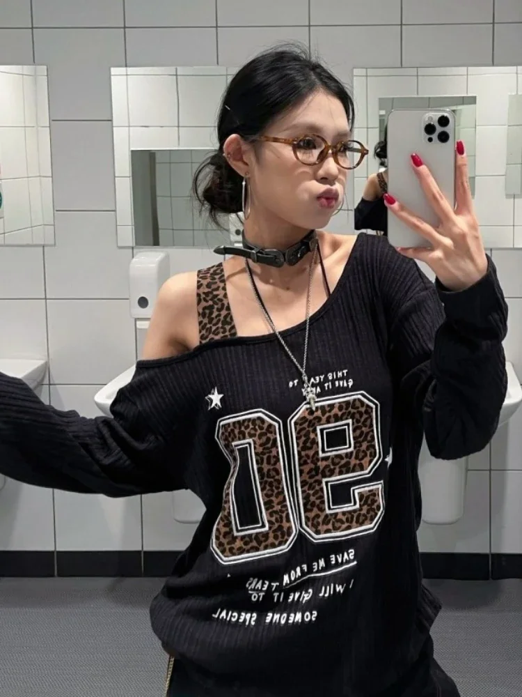 Женская футболка Y2K с леопард – обзор и цена Fashion Streetwear